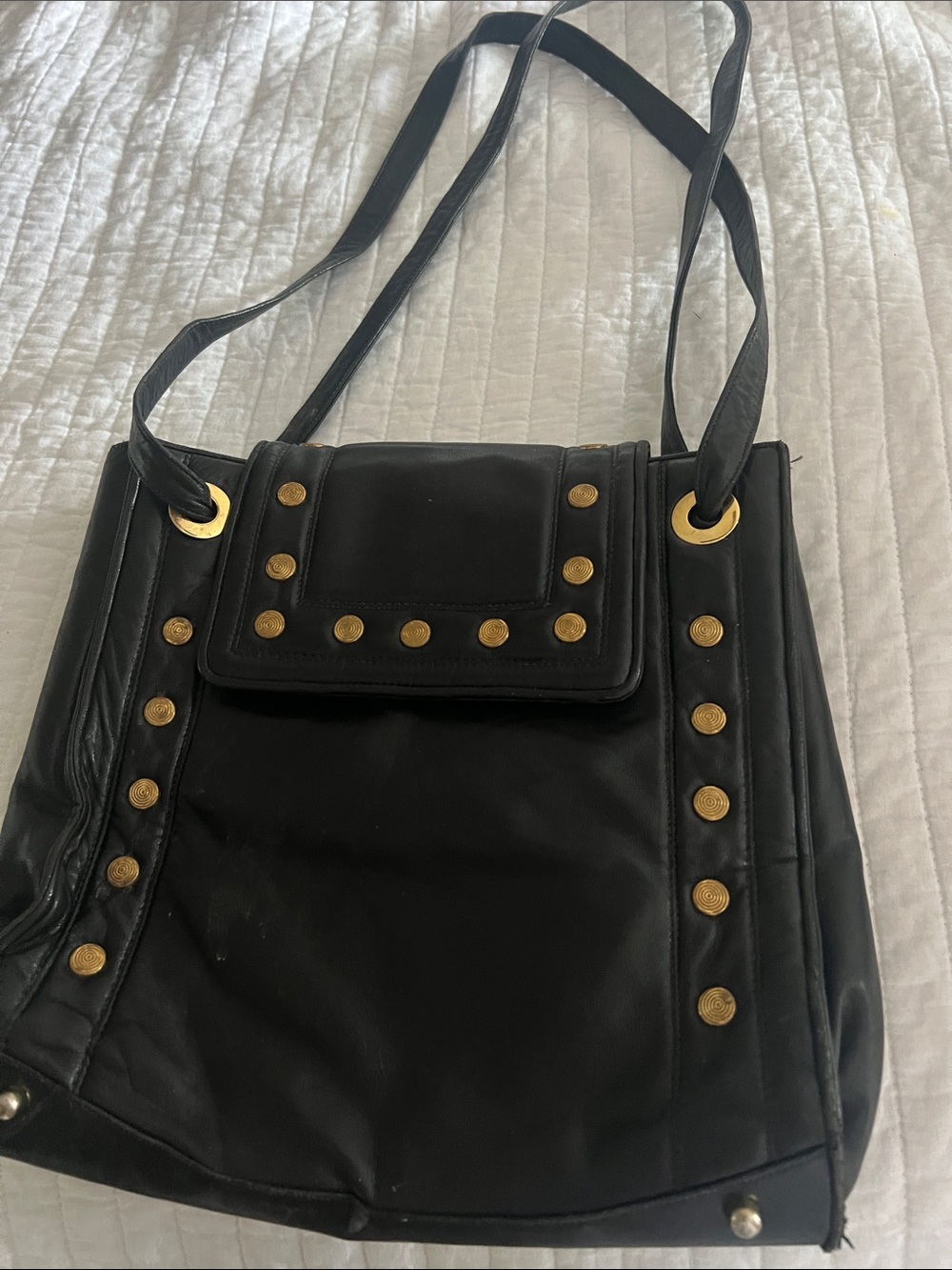Jay Herbert vintage black leather shoulder bag